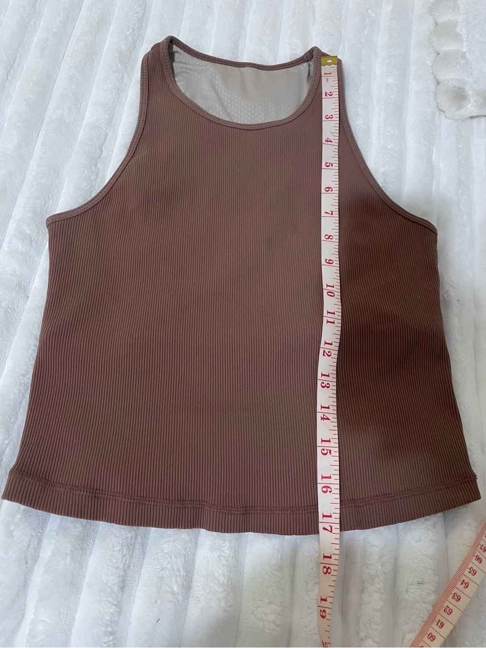 Vuori Mauve Ribbed Crop Tank - Picture 9 of 10